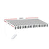 Motorised Folding Arm Awning 4.5×3m – Retractable Sunshade Grey White