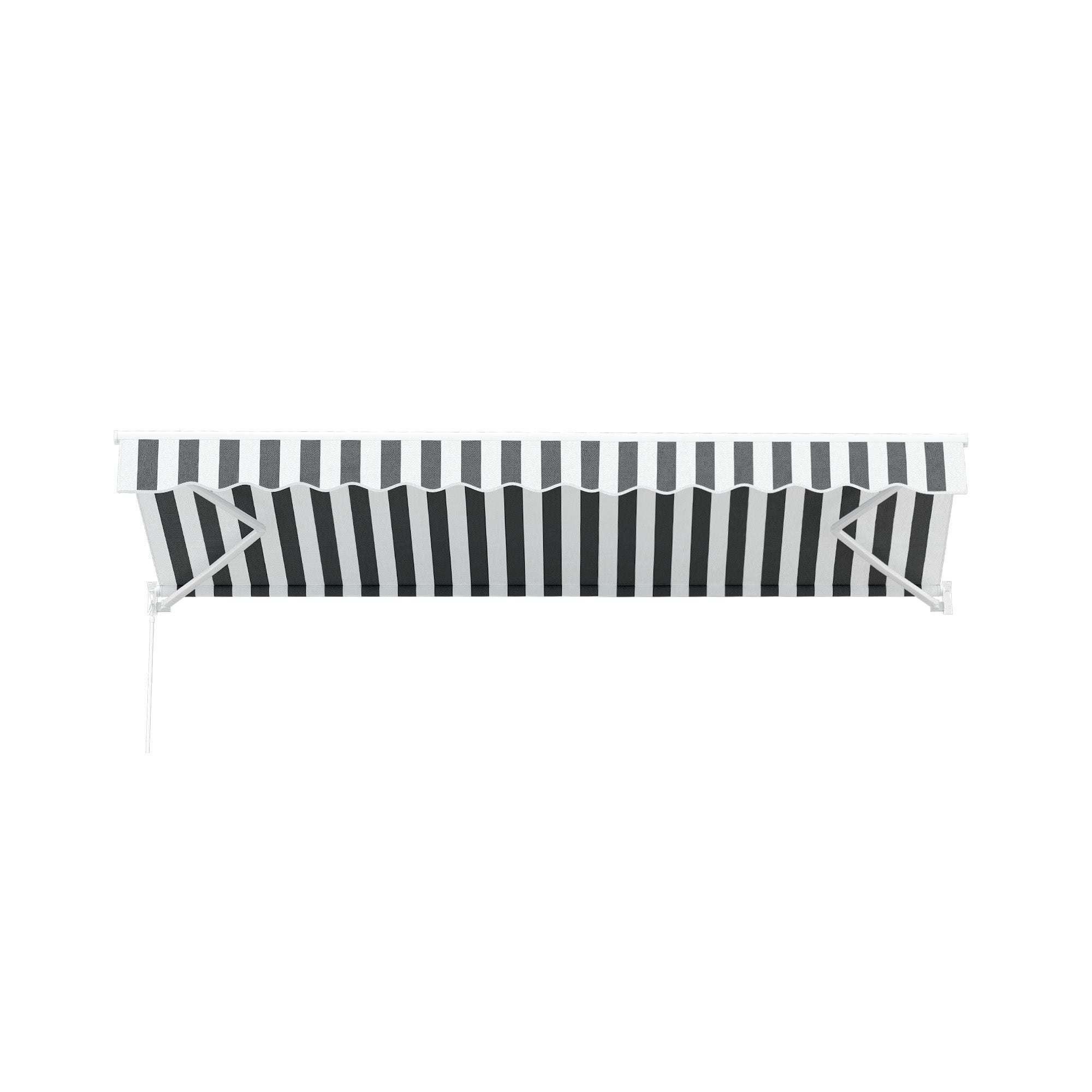 Motorised Folding Arm Awning 4.5×3m – Retractable Sunshade Grey White