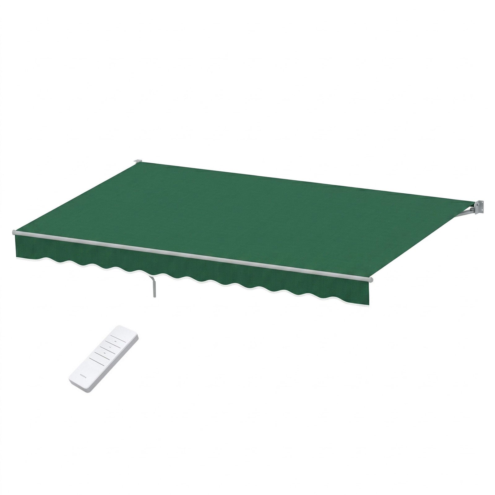 Motorised Folding Arm Awning 5×3m – Retractable Sunshade Dark Green