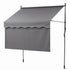Instahut 2.1M x 1.8M Manual Pivot Arm Awning With Front Curtain Grey
