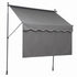 Instahut 2.1M x 1.8M Manual Pivot Arm Awning With Front Curtain Grey