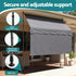 Instahut 2.1M x 1.8M Manual Pivot Arm Awning With Front Curtain Grey