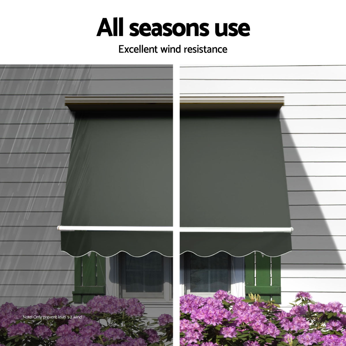 Instahut Motorised Pivot Arm Awning Window Sun Shade 1.5 X 2.1M Grey