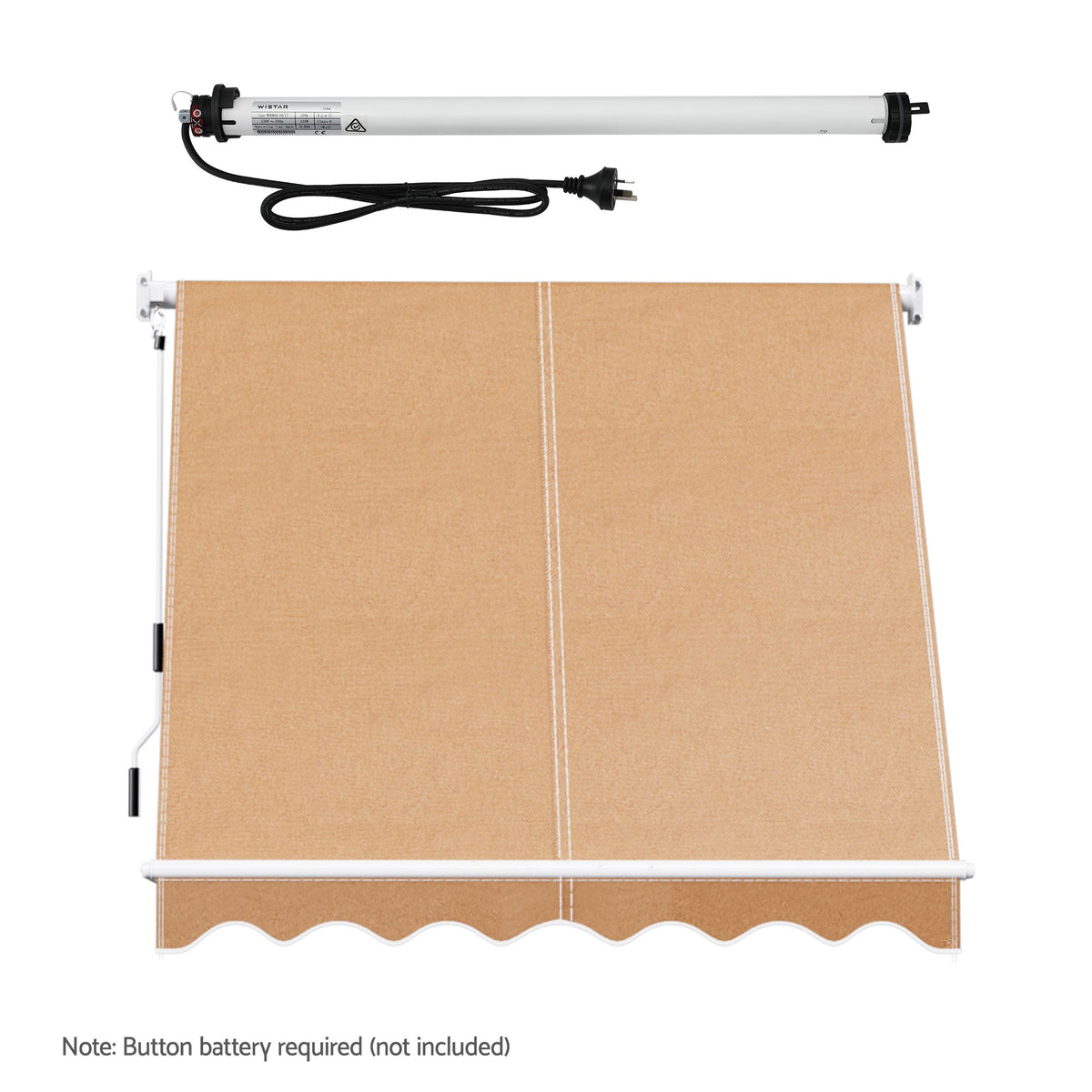 Instahut Motorised Pivot Arm Awning Window Sun Shade 2.1 X 2.1M Beige