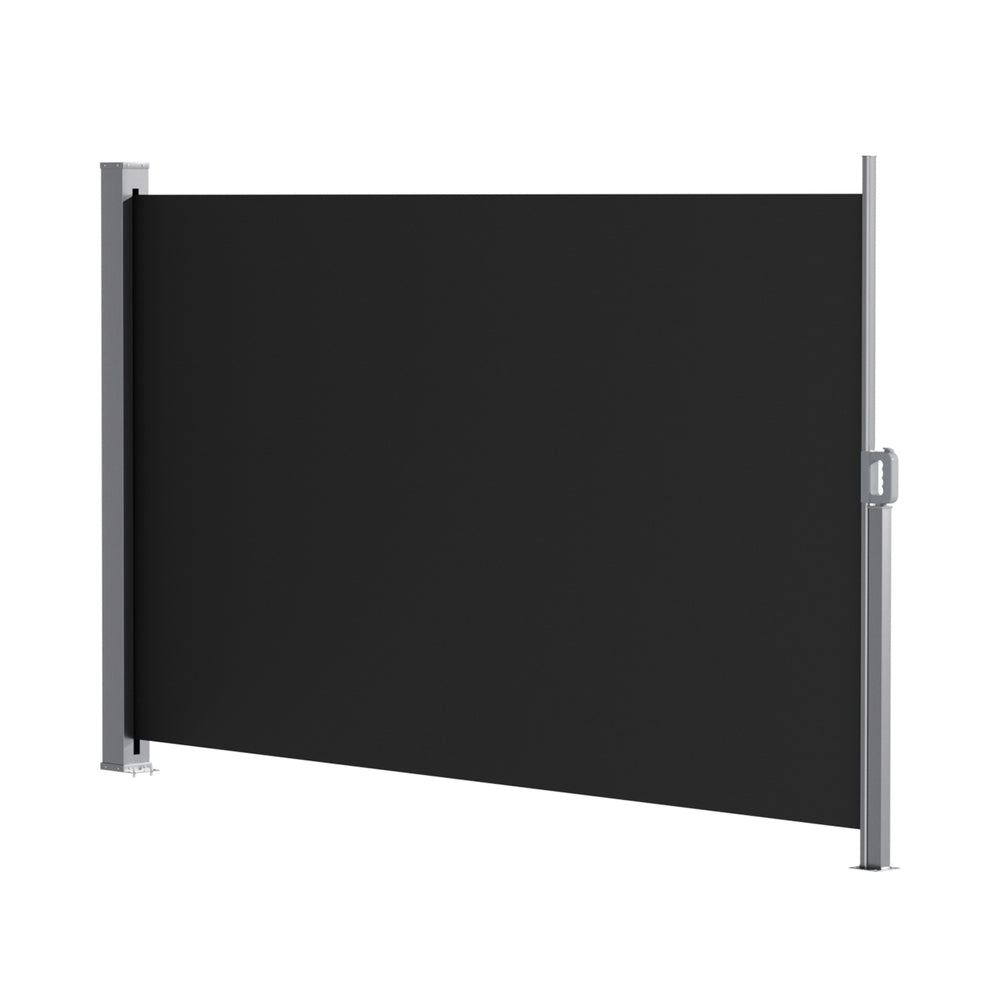 Side Awning Sun Shade Outdoor Retractable Privacy Screen 1.8X3M Black