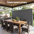 Instahut 2X3.5M Side Awning Retractable Privacy Screen Outdoor Sun Shade Grey