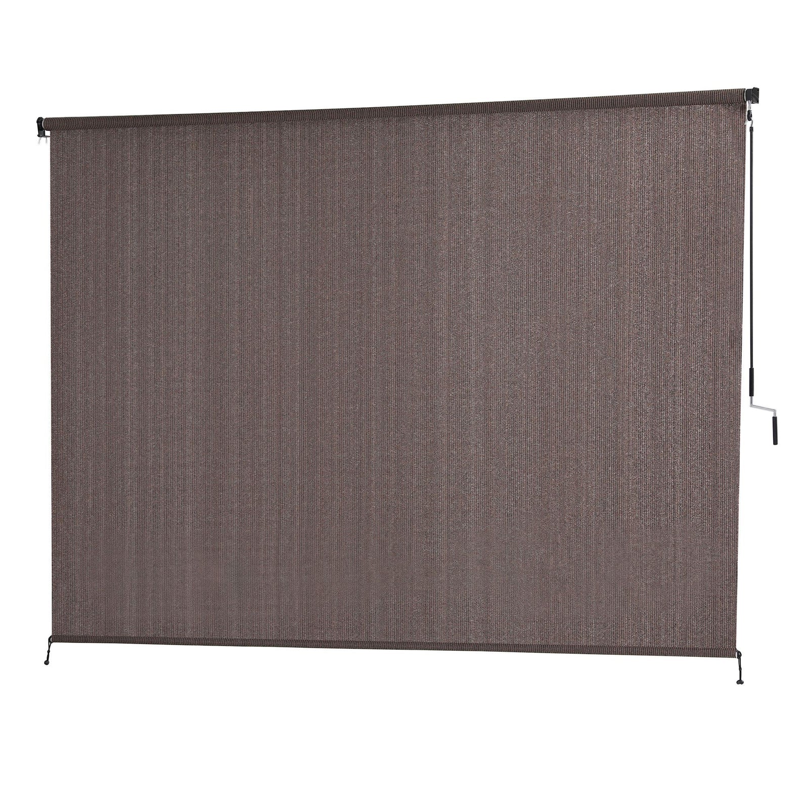 Instahut 3X2.5M Outdoor Blinds Awning Roll Down Retractable Knit Fabric Outdoor Blinds Window Shade Brown