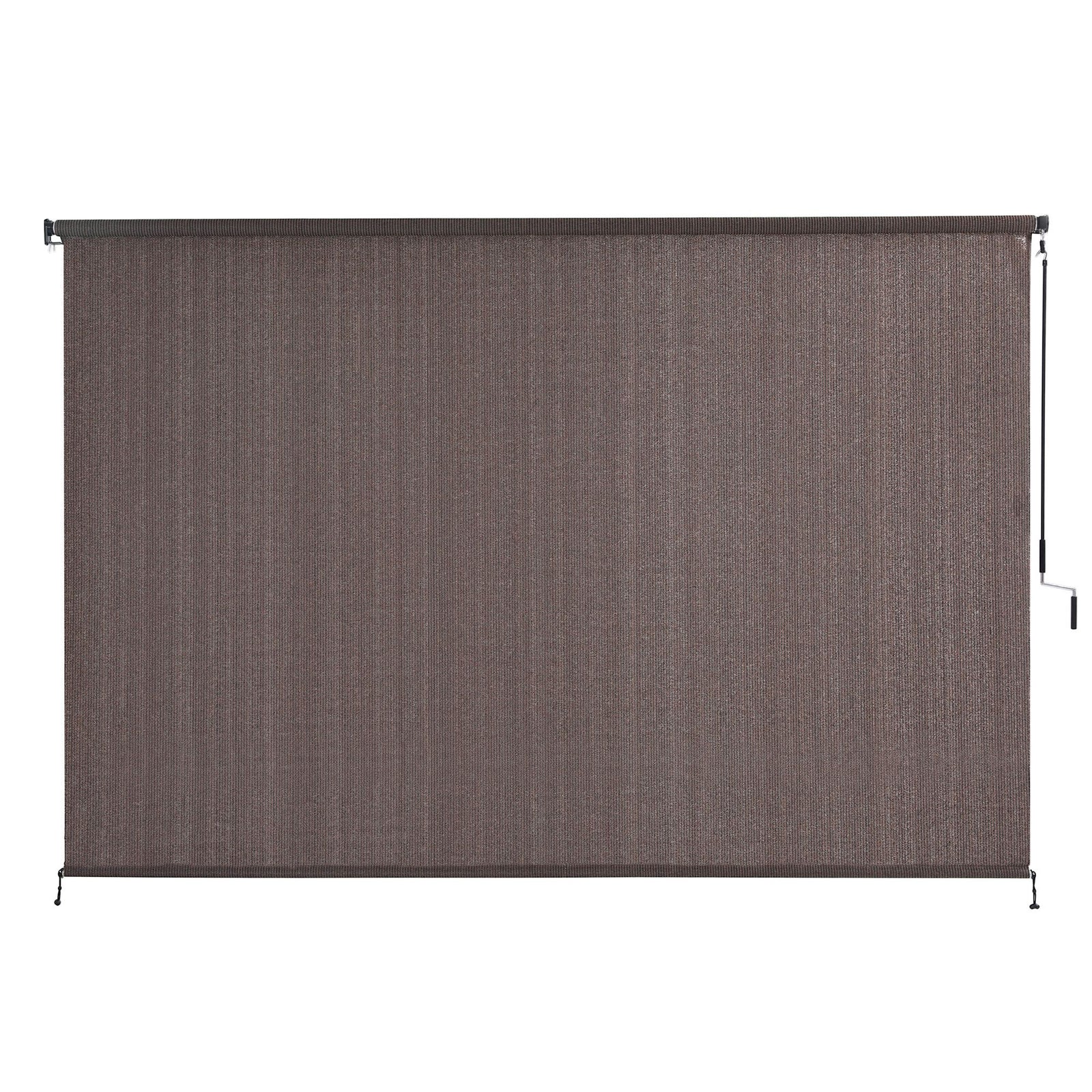 Instahut 3X2.5M Outdoor Blinds Awning Roll Down Retractable Knit Fabric Outdoor Blinds Window Shade Brown