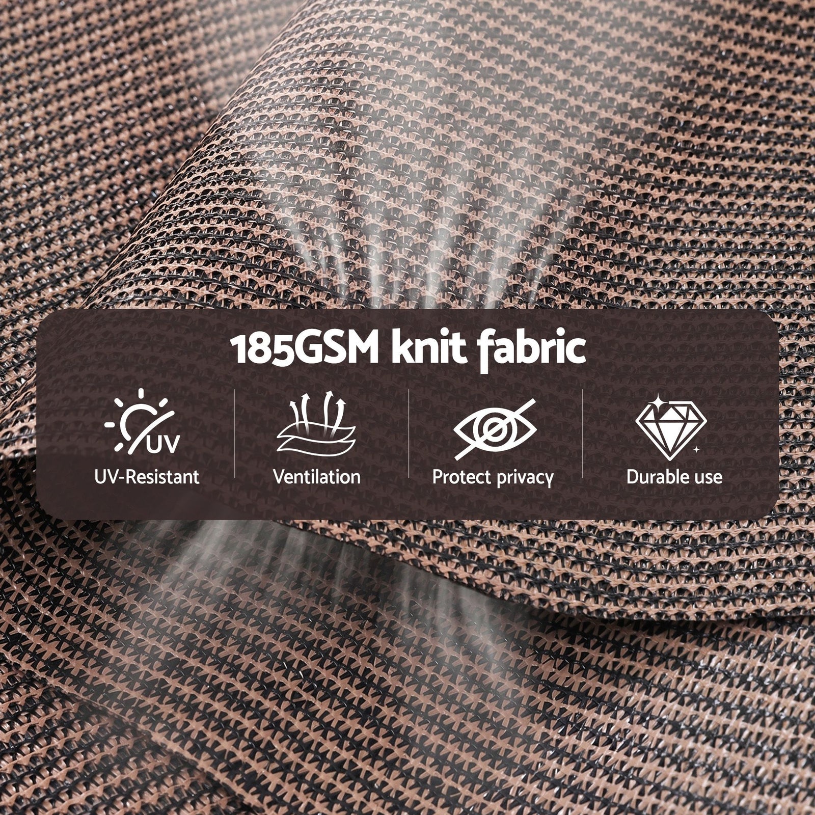 Instahut 3X2.5M Outdoor Blinds Awning Roll Down Retractable Knit Fabric Outdoor Blinds Window Shade Brown