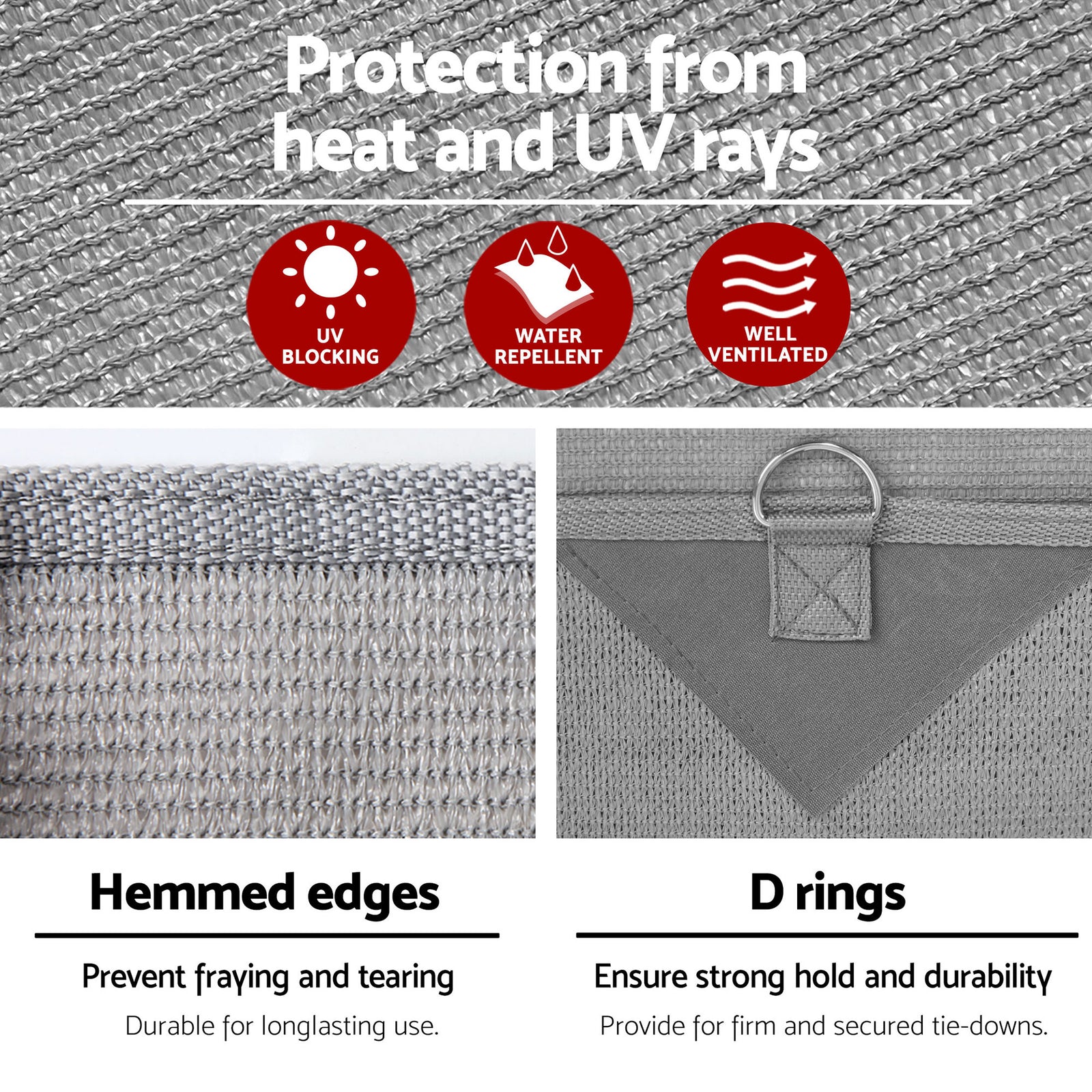 18ft Caravan Awning Fabric & Privacy Screen RV Roll Out Sun Shade 5.2M