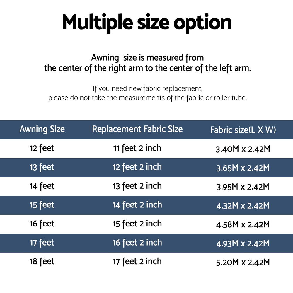 Weisshorn 15ft Caravan Awning RV Replacement Fabric 4.32M x 2.42M