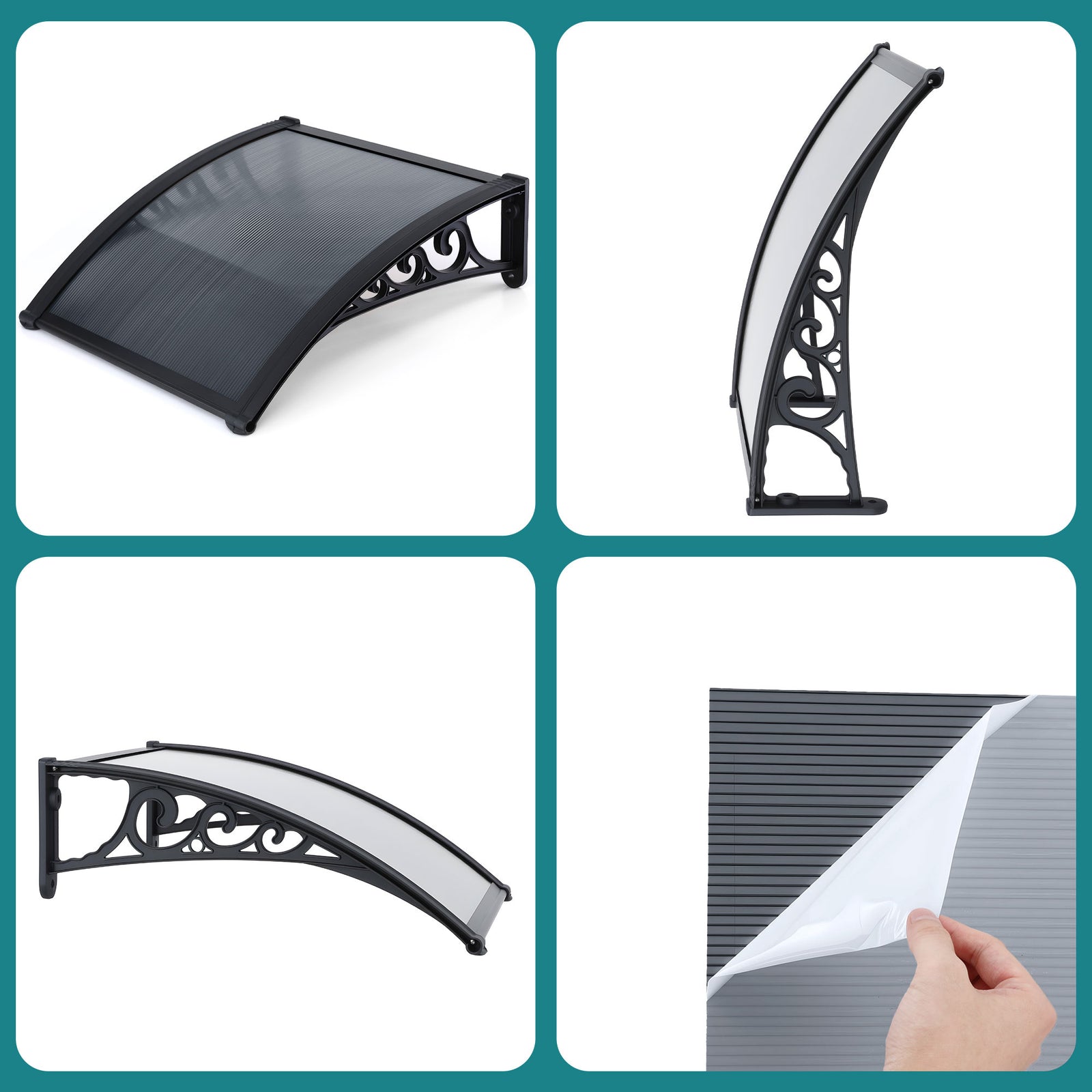 Window Awning Drainage 0.6mx0.6m Outdoor Grey