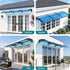 Door & Window Awning – 1×3M PC Panel, UV/Rain Resistant, Blue/Black