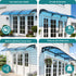 Door & Window Awning – 1×3M PC Panel, UV/Rain Resistant, Blue/Black
