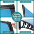 Door & Window Awning – 1×3M PC Panel, UV/Rain Resistant, Blue/Black