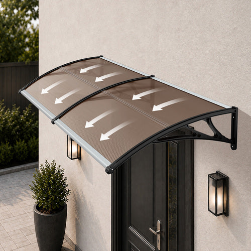 Window & Door Awning Canopy, 3m x 1m, Aluminium Frame Sun Shield