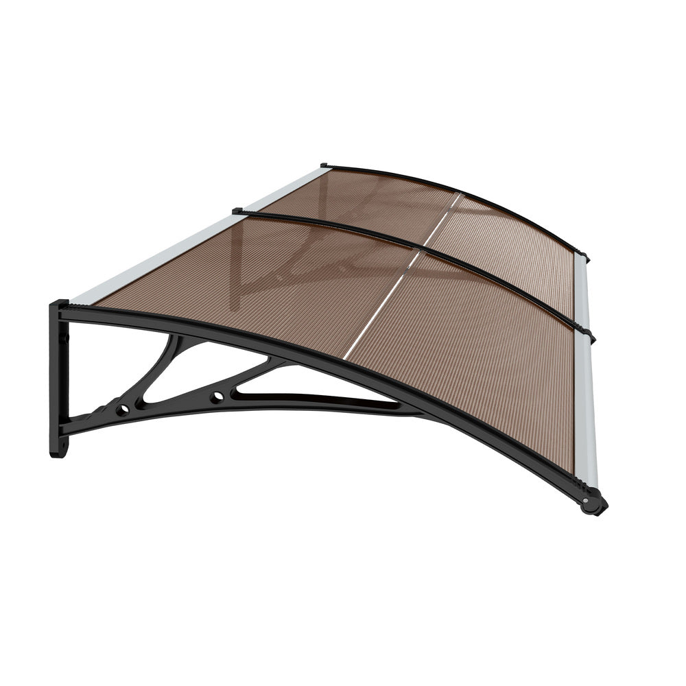 Livsip Window & Door Awning Canopy, 3m x 1.17m, Weatherproof, Brown Finish