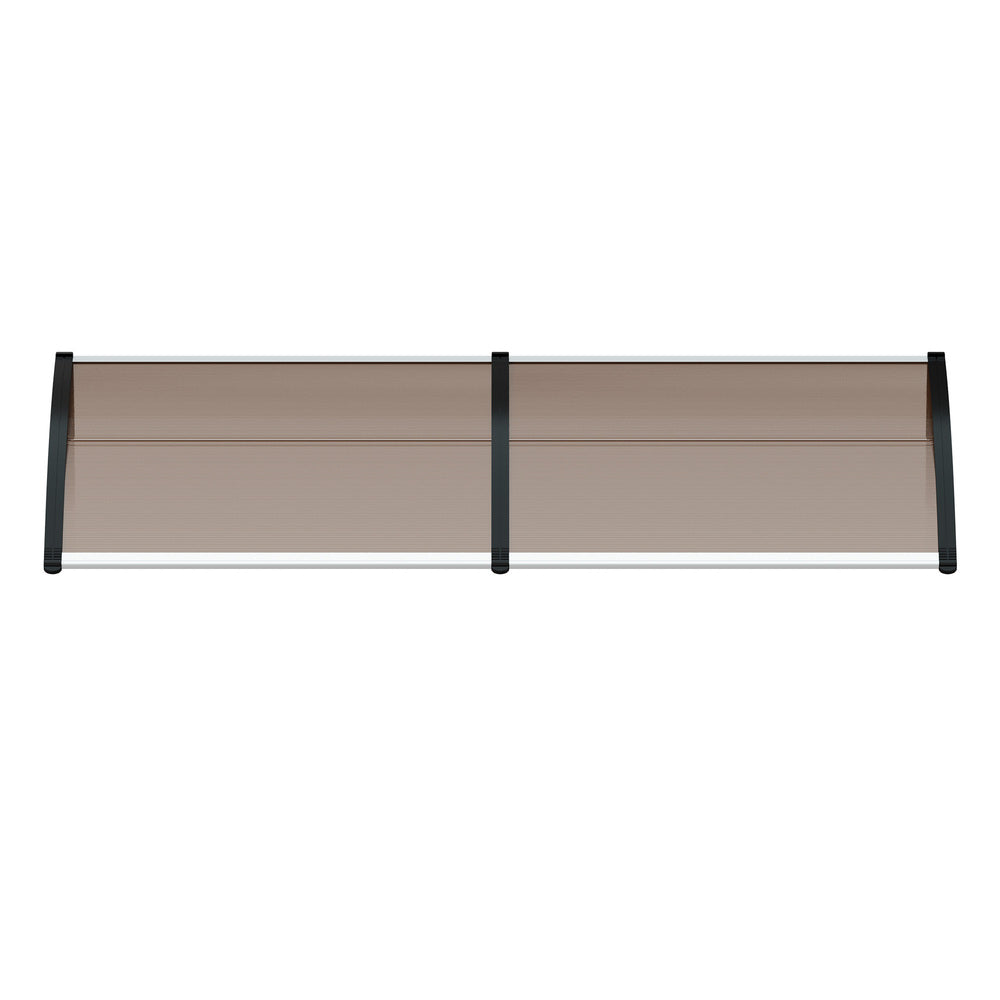 Livsip Window & Door Awning Canopy, 3m x 1.17m, Weatherproof, Brown Finish