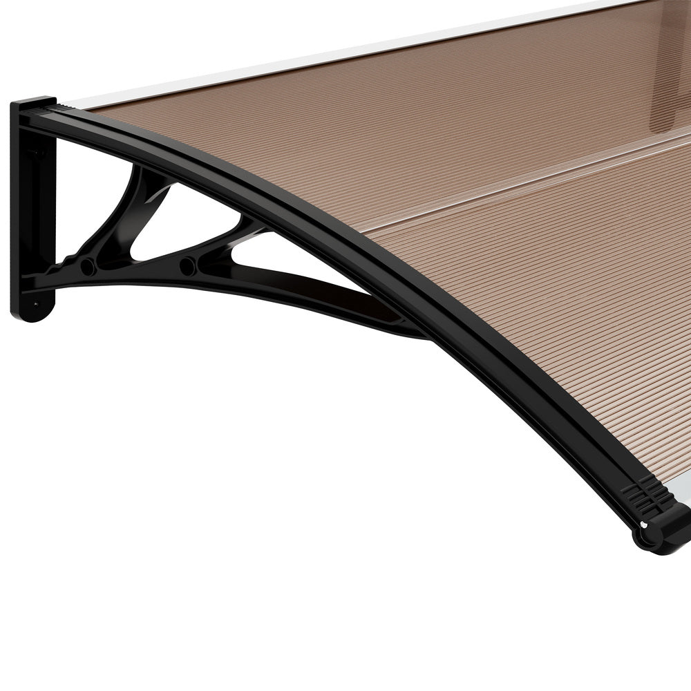 Livsip Window & Door Awning Canopy, 3m x 1.17m, Weatherproof, Brown Finish