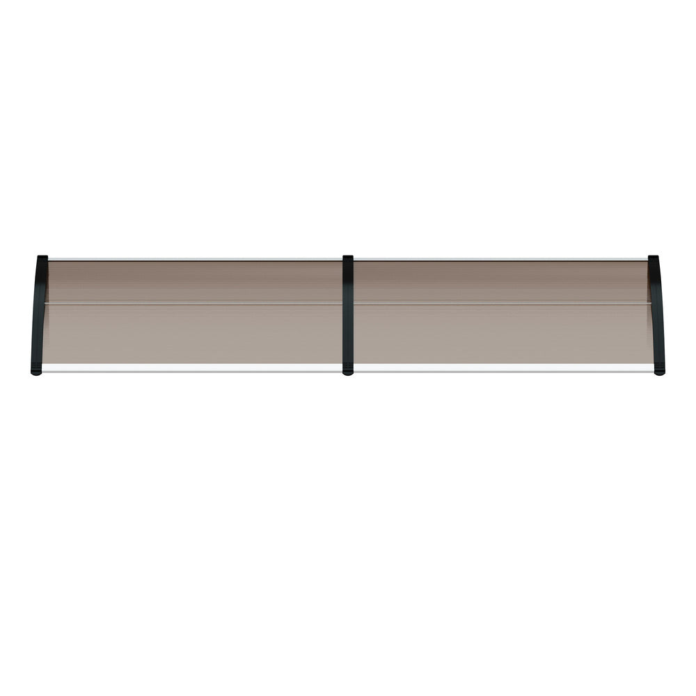 Window & Door Awning Canopy, 3m x 0.76m, Weatherproof, Brown Finish