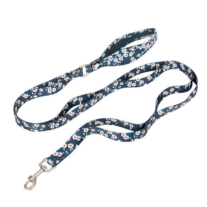 True Love Floral Multi Handle Dog Lead - Blue, L-1962324893404106753