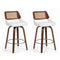 Wooden Bar Stools Set of 2 Swivel Kitchen Counter Stool Chair 60cm Seat Height