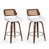 Wooden Bar Stools Set of 2 Swivel Kitchen Counter Stool Chair 60cm Seat Height