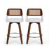 Wooden Bar Stools Set of 2 Swivel Kitchen Counter Stool Chair 60cm Seat Height