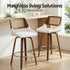 Wooden Bar Stools Set of 2 Swivel Kitchen Counter Stool Chair 60cm Seat Height