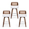 Artiss Swivel Bar Stools Set of 3 – 60cm, White PU, Rattan Back, Wood Legs