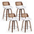 Wooden Bar Stools Set of 4 Swivel Kitchen Counter Stool Chair 60cm Seat Height