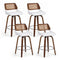 Wooden Bar Stools Set of 4 Swivel Kitchen Counter Stool Chair 60cm Seat Height