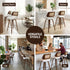 Wooden Bar Stools Set of 4 Swivel Kitchen Counter Stool Chair 60cm Seat Height