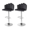 Bar Stool X2 Kitchen Dining Counter Gaslift Chair Adjustable Velvet Grey