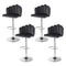 Bar Stool X4 Kitchen Dining Counter Gaslift Chair Adjustable Velvet Grey
