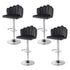 Bar Stool X4 Kitchen Dining Counter Gaslift Chair Adjustable Velvet Grey