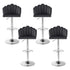 Bar Stool X4 Kitchen Dining Counter Gaslift Chair Adjustable Velvet Grey