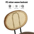 Artiss Bar Stools – Set of 2, Rattan Back, Upholstered Seat, 65cm, Brown