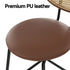 Artiss Bar Stools – Set of 2, Rattan Back, Upholstered Seat, 65cm, Brown