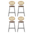 4x Bar Stools PU Leather Stools Brown