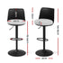 2x Bar Stools Kitchen Swivel Gas Lift Counter Dining Chair Curved Black