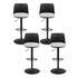 4x Bar Stools Kitchen Swivel Gas Lift Counter Dining Chair Curved Black