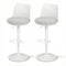 2x Bar Stools Kitchen Swivel Gas Lift Counter Dining Chair Curved White