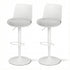2x Bar Stools Kitchen Swivel Gas Lift Counter Dining Chair Curved White