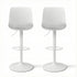 2x Bar Stools Kitchen Swivel Gas Lift Counter Dining Chair Curved White