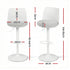 4x Bar Stools Kitchen Swivel Gas Lift Counter Dining Chair Curved White