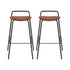 2x Artiss Bar Stools Kitchen Counter Stools Metal Brown