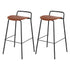 2x Artiss Bar Stools Kitchen Counter Stools Metal Brown