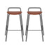 2x Artiss Bar Stools Kitchen Counter Stools Metal Brown