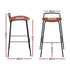 4x Artiss Bar Stools Kitchen Counter Dining Chair Metal Brown